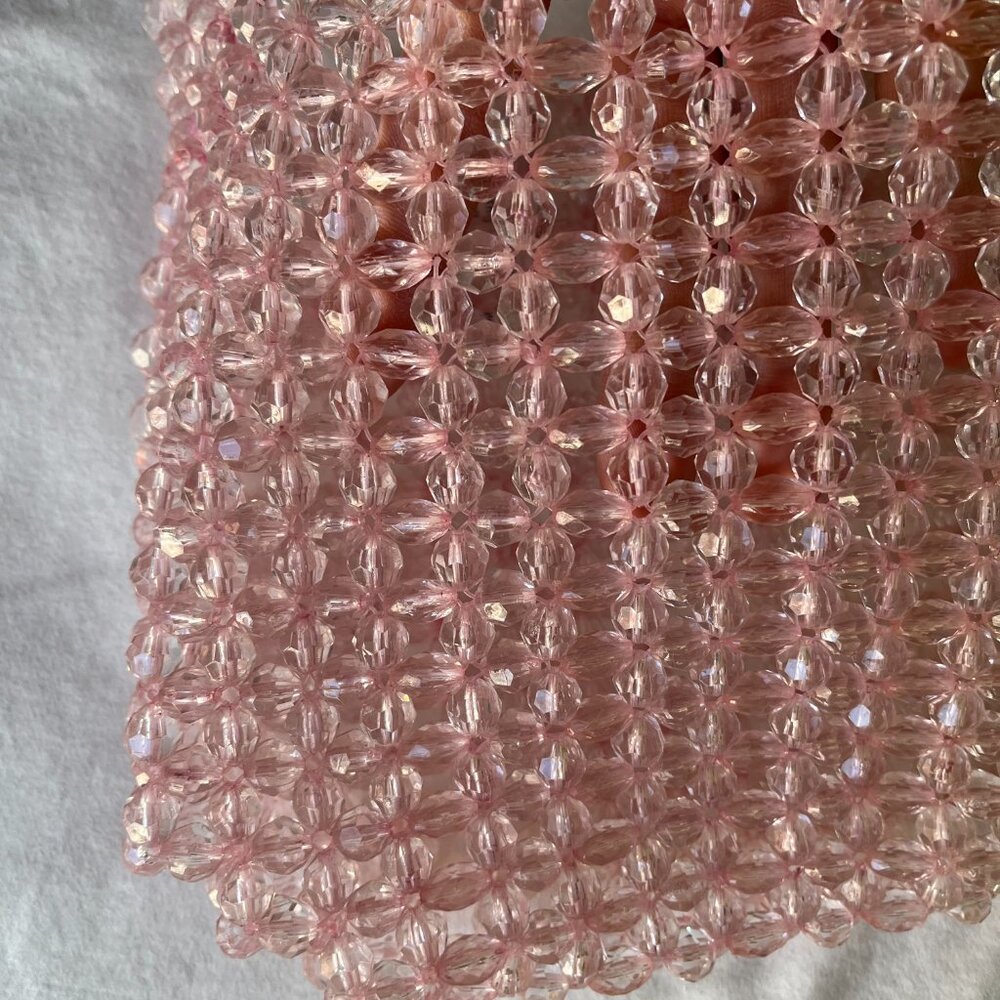 Beaded Shoulder Bag in Pretty Pink Sparkly Beads, NWT - Picture 4 of 8